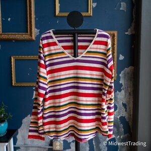 Sonoma Women’s Long Sleeve V-Neck Striped "The Everyday Tee"